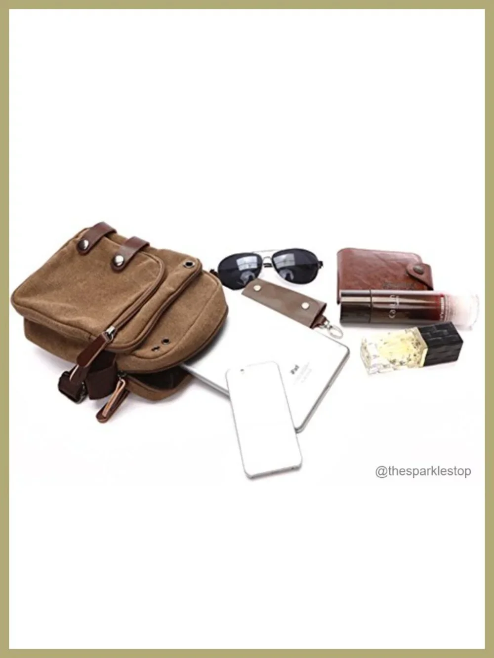 Mini Crossbody Bag Canvas Unisex Travel Purse Adjustable Strap